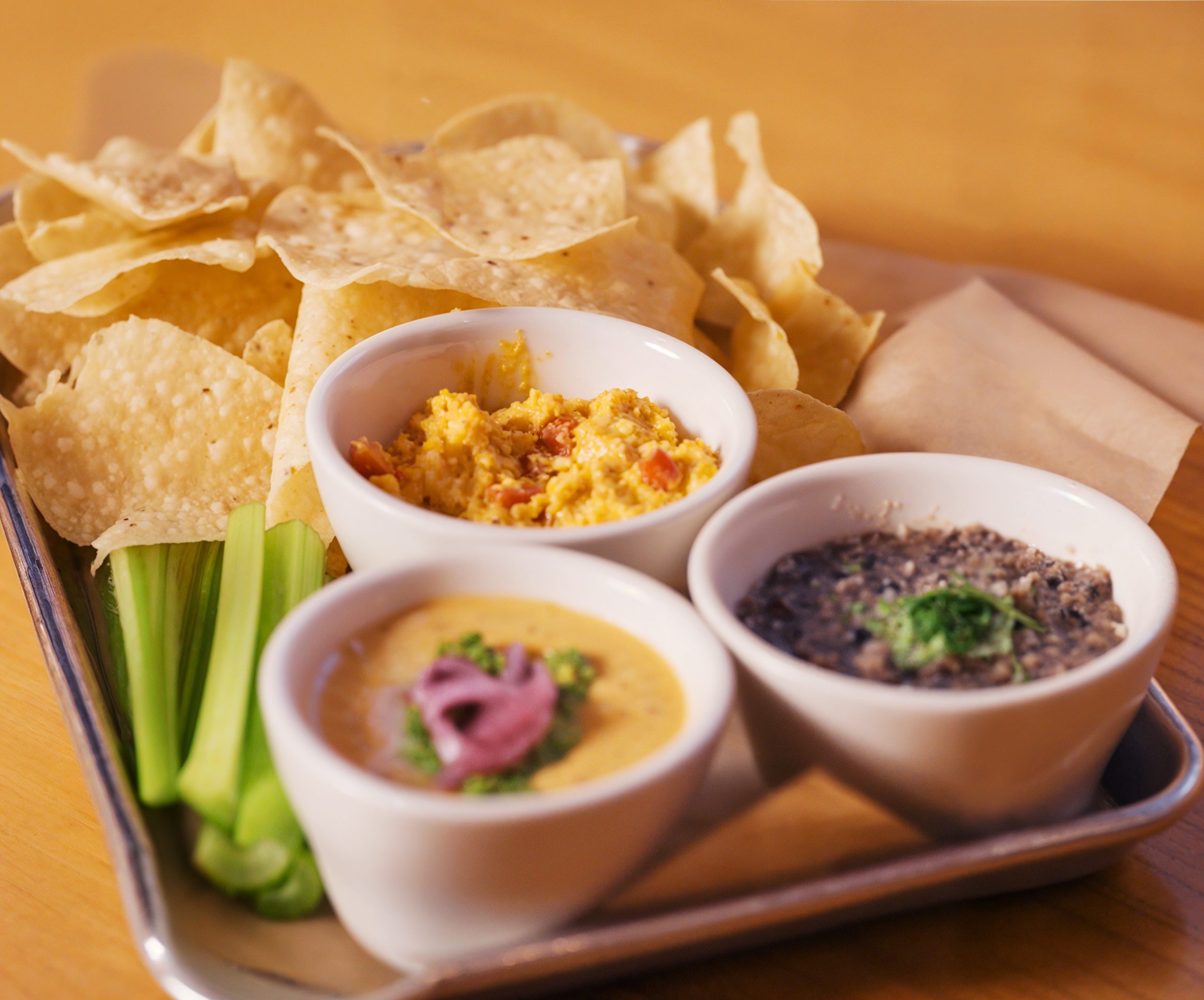 Triple play chips and dip